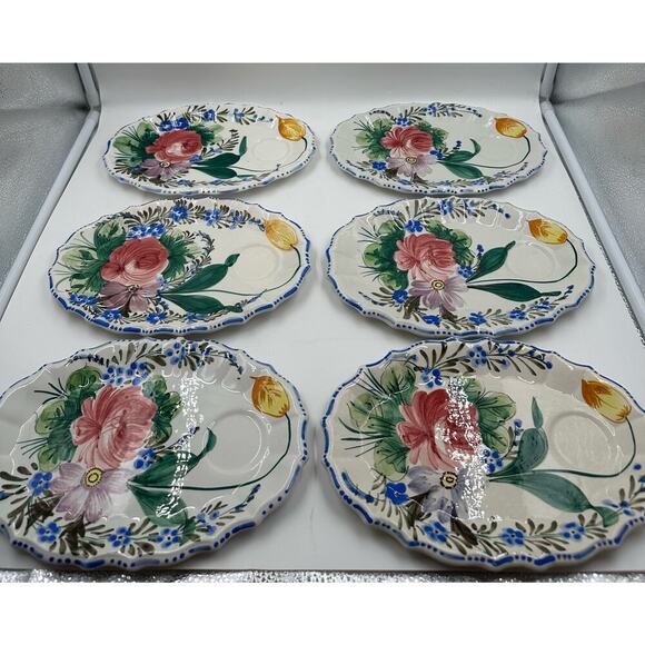 Nova Other - Nove Rose by Italy Handpainted Snack plates set of 6